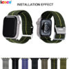 Elastic Webbing  Metal Hook Watch Band Straps Compatible for Apple iWatch Ultra SE 49mm 45mm 44mm 42mm 41mm 40mm 38mm - Image 7