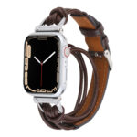 10-PACK Hand-strung Cowhide Leather Bracelet Watch Band Strap for Apple iWatch 49mm - Image 2