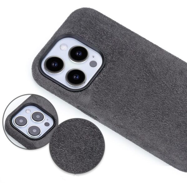 麂皮绒 Suede Fabric PU Leather Magsafe Cover Camera Protect Case