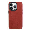 麂皮绒 Suede Red Fabric PU Leather Magsafe Phone Cover Case Cellphone for Apple iPhone
