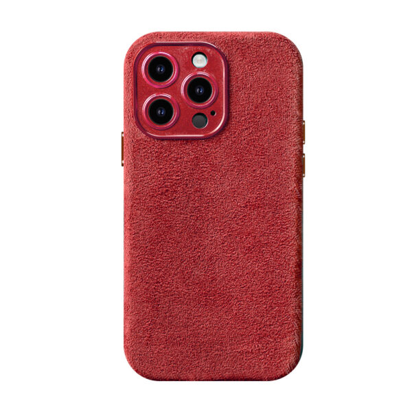 Precision Camera Protect Suede Fabric PU Leather Magsafe Cover Case for iPhone 15