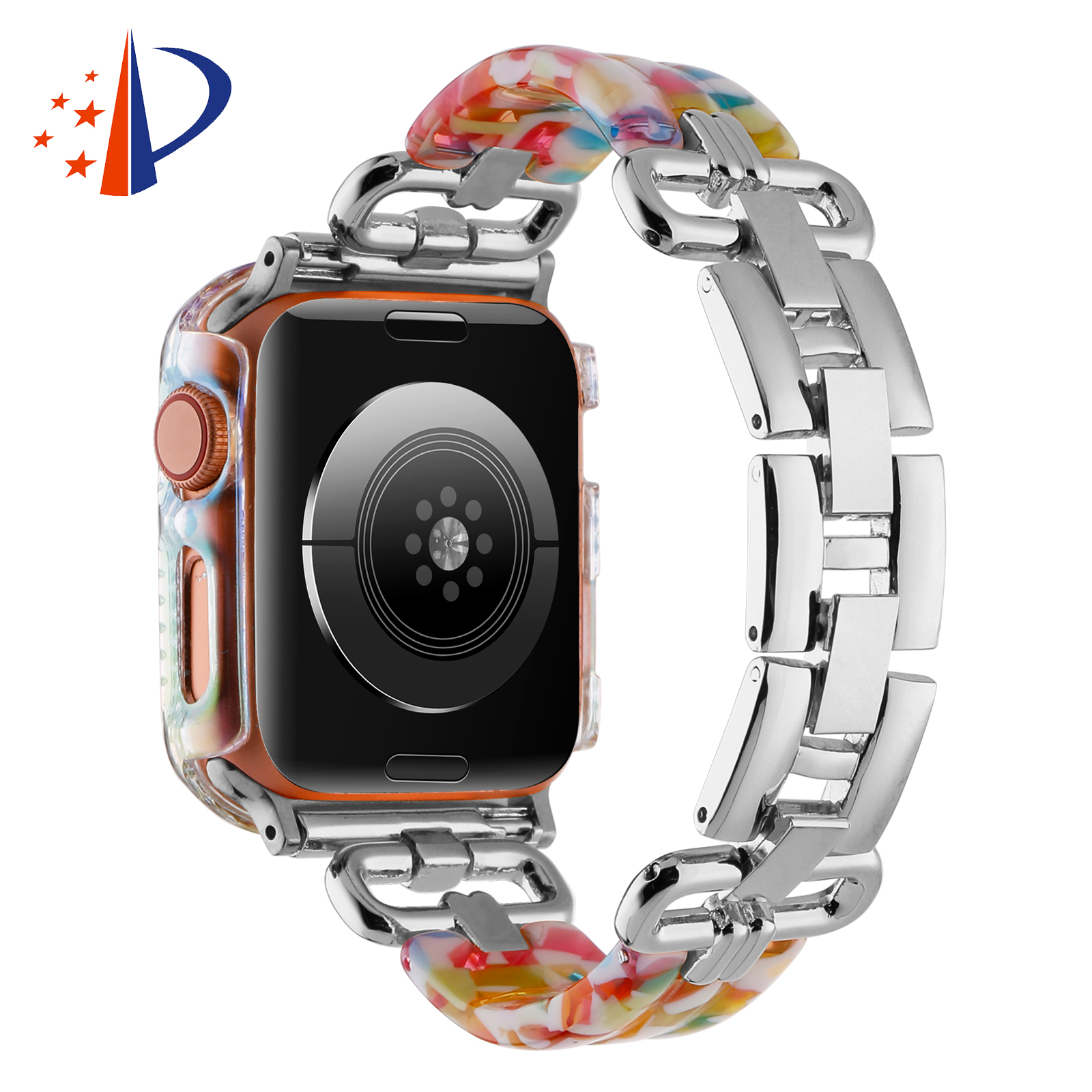 10-PACK Resin Bracelet Watch Chain iWatch Band Strap 49mm 45mm 44mm 41mm 40mm 38mm (Silver) - Image 7