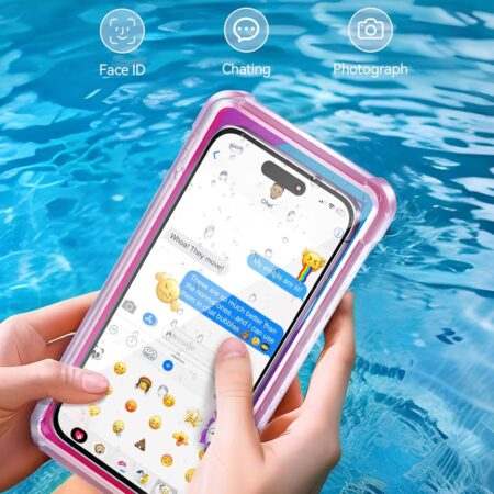 10-PACK 24 Hours 30M 98FT SGS Deep Waterproof Universal Case for swimming  diving surfing snorkeling sand waterpark (Pink)