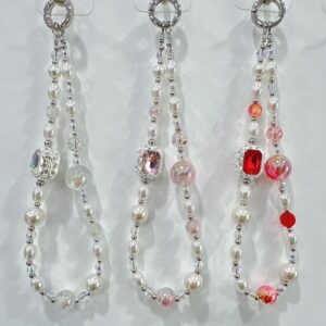 Universal Cell Phone Beaded Diamonds Wrist Lanyard Rope Strap Holder for Hand Anti-Lost Smart Phone Lanyard Fabric Canvas Patch Pad Sticker for Mobile Phone Camera Key MP4 MP3 Bag