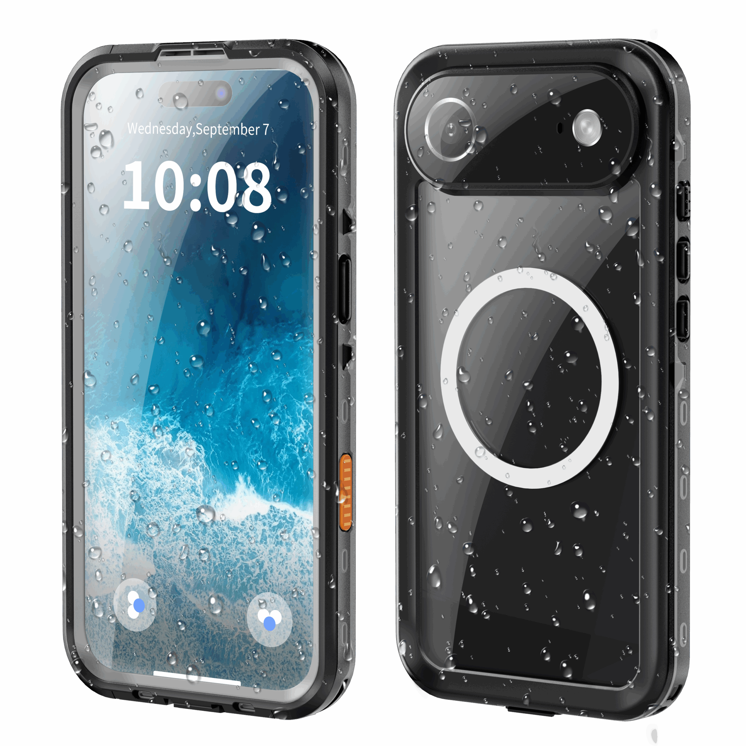 2025 Waterproof and Dustproof IP68 2M 30MIN Case for iPhone 17Air with Magnetic Support Wireless Charging (Motion Capture Sensor Button)