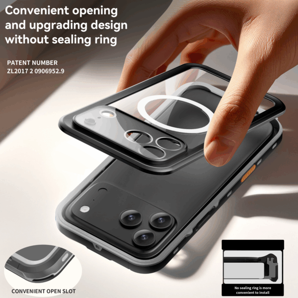 2025 Waterproof and Dustproof IP68 2M 30MIN Case for iPhone 17Pro max with Magnetic Support Wireless Charging (Motion Capture Sensor Button) - Image 9