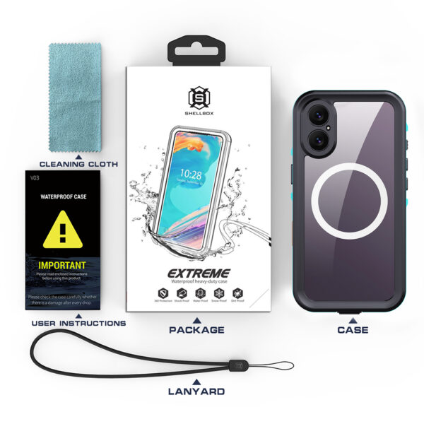 2025 Waterproof and Dustproof IP68 2M 30MIN Case for iPhone 17 with Magnetic Support Wireless Charging (Motion Capture Sensor Button) - Image 13