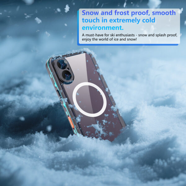 2025 Waterproof and Dustproof IP68 2M 30MIN Case for iPhone 17 with Magnetic Support Wireless Charging (Motion Capture Sensor Button) - Image 2