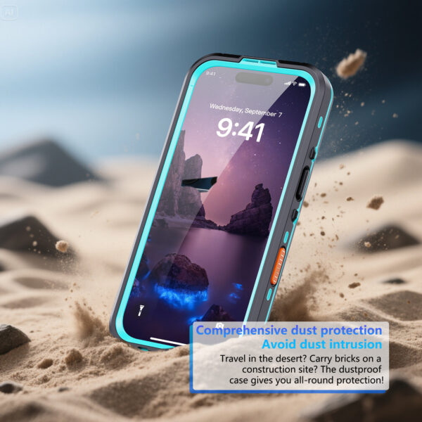 2025 Waterproof and Dustproof IP68 2M 30MIN Case for iPhone 17 with Magnetic Support Wireless Charging (Motion Capture Sensor Button) - Image 3