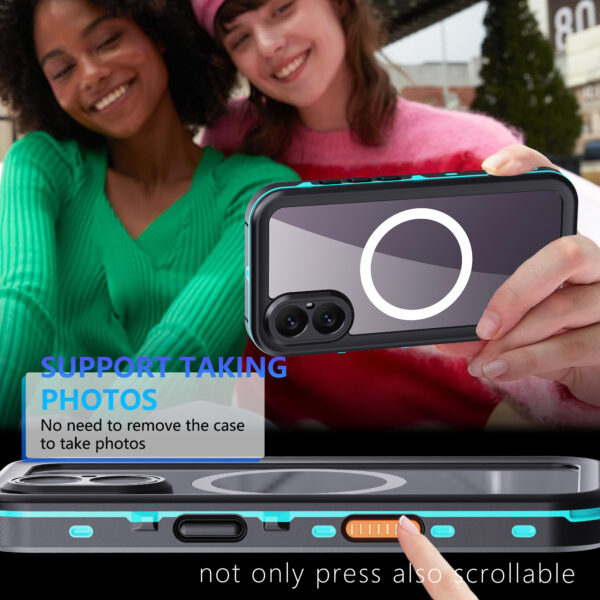 2025 Waterproof and Dustproof IP68 2M 30MIN Case for iPhone 17 with Magnetic Support Wireless Charging (Motion Capture Sensor Button) - Image 6