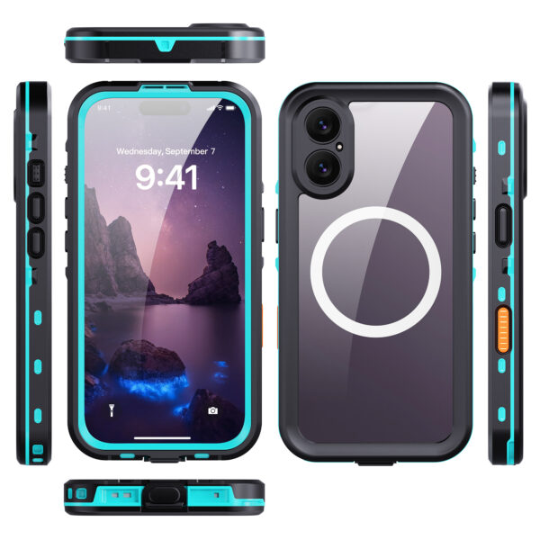 2025 Waterproof and Dustproof IP68 2M 30MIN Case for iPhone 17 with Magnetic Support Wireless Charging (Motion Capture Sensor Button) - Image 9