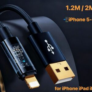 100W 27W New Transparency Shell Quality PD Fast Charging Cable Build LED Indicator for Smart Charging 480Mbps High-Speed Transmission(1.2M/2M)