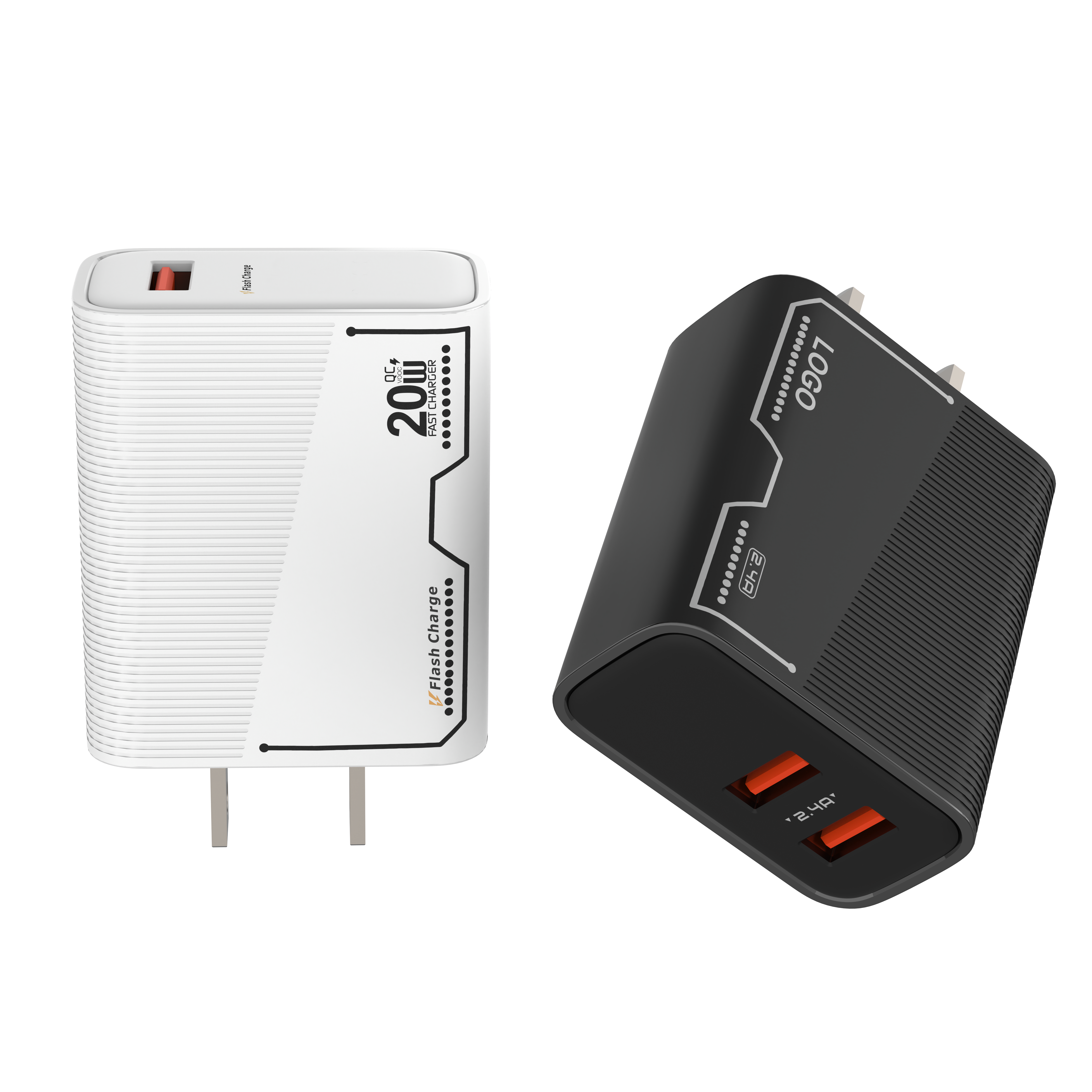 US PIN PD+QC 3.0 20W 35W 45W 50W 65W 100W PD Fast Travel Charger Wall Charger GaN 45W