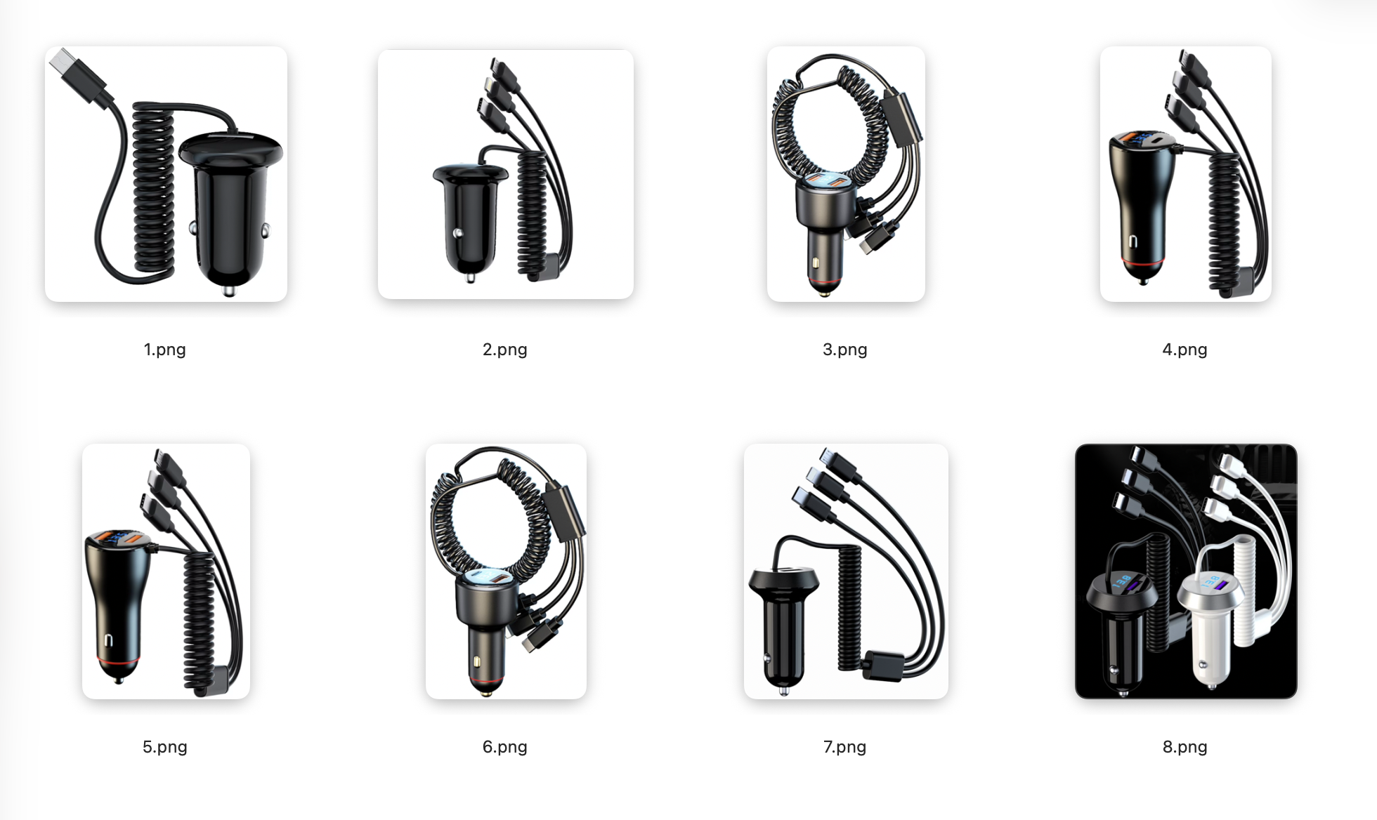 Car Charger with Spring Coiled Cable Series